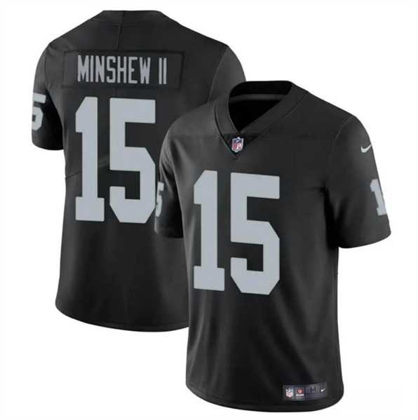 Youth Las Vegas Raiders #15 Gardner Minshew II Black Vapor Untouchable Stitched Jersey Dzhi